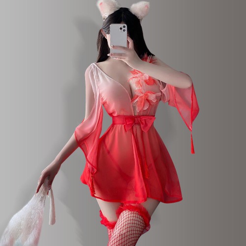 Anime Kimono Dress - Red / L