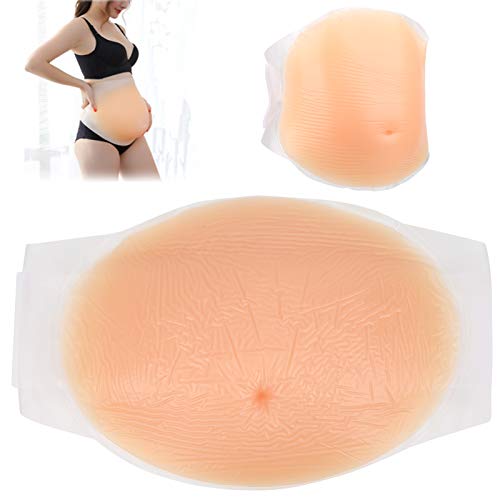 Fake Pregnancy Belly, Artificial Silicone Pregnant Belly Photography Actor Performance Prop False Belly Baby Fake Pregnancy Bump with Straps (4-5 Months) - 4-5 Month
