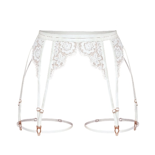 Frisson Lace Garters Crystal - XL/1X / Crystal