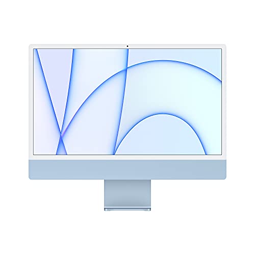 Apple 2021 iMac All in one Desktop Computer with M1 chip: 8-core CPU, 8-core GPU, 24-inch Retina Display, 8GB RAM, 512GB SSD Storage, Matching Accessories. Works with iPhone/iPad; Blue - 8-Core GPU - 512GB - Blue