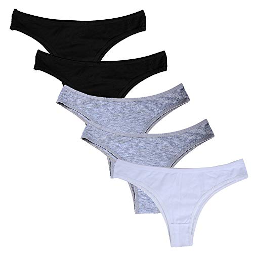 Nightaste Women's 5-Pack Soft Cotton Tanga Panties Breathable Sport Cheeky Half Back Coverage Bikini Underwear - Medium Assorted