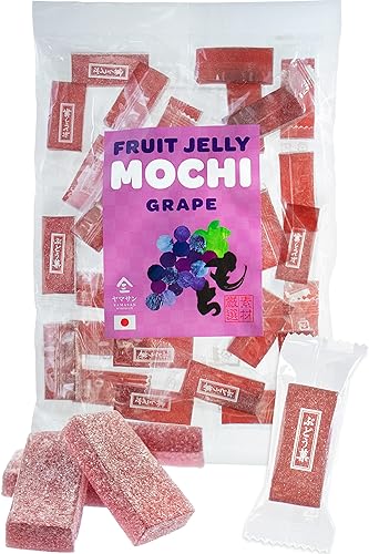 Jelly Fruit Mochi, Japanese Traditional Candy, individually wrapped, Artisanal Handworks, Juicy Grape, 300g【YAMASAN】 - Grape