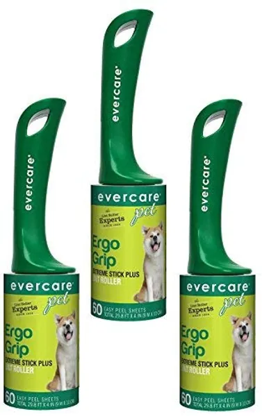 Evercare Pet Hair Extra Sticky Lint Roller with 2 Refills 180 Total Sheets