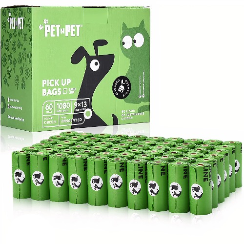 PET N PET Dog Poop Bag USDA Certified 38% Biobased Poop Bags 1080 Counts Doggie Poop Bags 9x13 Inches Dog Bags for Poop / Black refills