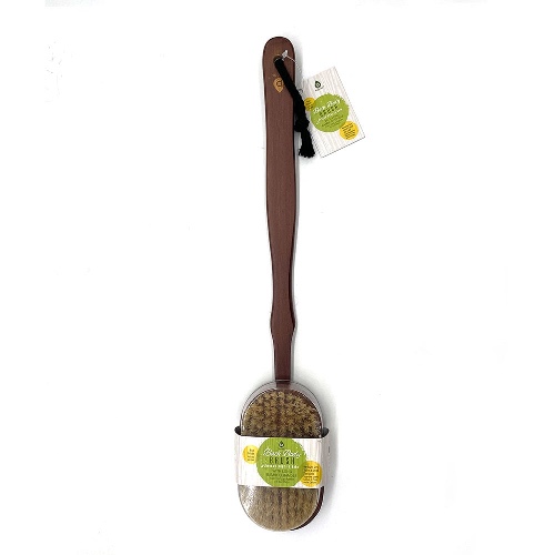 Bath Body Brush With Long Bamboo Handle - Dark