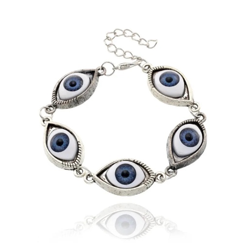 Eye of Nazar Evil Eye Protection Bracelet - Silver