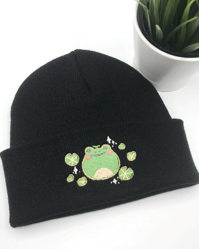 Frog seedling beanie - Black