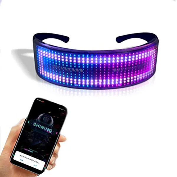 Keledz LED Customizable Glasses for Party, Adults RGB Fullcolor LED Glasses,USB Rechargeable Future Style Glasses for Nightclub, Festivals, Raves, Christmas, Halloween,and Birthday Parties