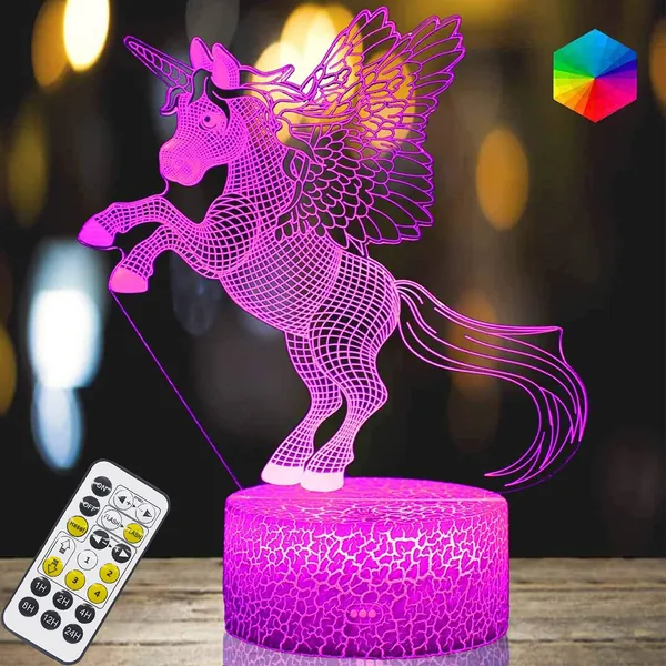 Unicorn Night Light for Girls 16 Colors Changing Dimmable Unicorn Lamps for Girls with Timing Function Unicorn Toys LED Night Lamp for Room Decor, Great Christmas Birthday Gifts for Kids Boys Girls