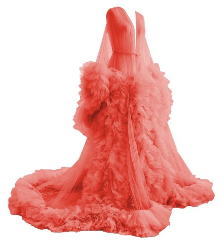 Coral Fluffy Robe