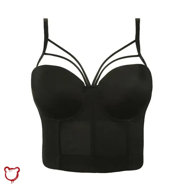 Bella' Black Gothic Cami Crop Top