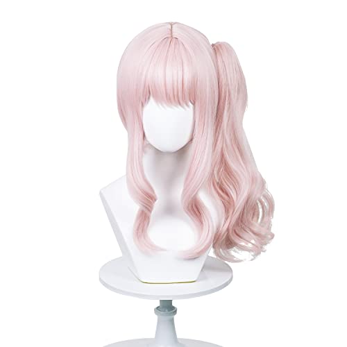 Pink Ponytail Wig for Mizuki Akiyama Cosplay Wig Costume Girls Women Anime PJSK Long Ponytails Wigs for Halloween Christmas with Cap (Pink) - Pink