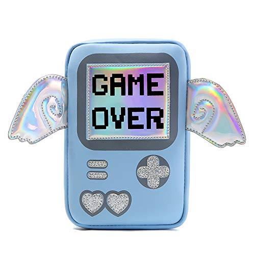 Kawaii purse game over shaped crossbody shoulder Messenger bag - Blue
