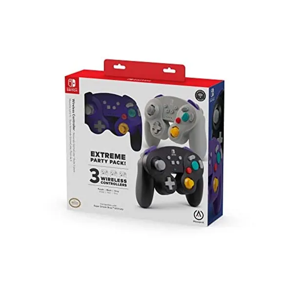 PowerA Extreme Party Pack! Wireless Controller : 3 Pack (Purple, Black, Gray) - - Nintendo DS