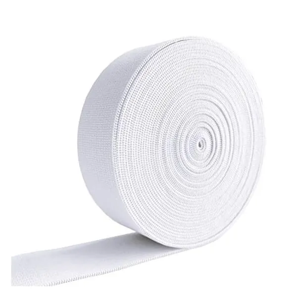 BZVlemon Elastic Sewing Bands 5.5 Yards 1 Inch Flatback White Knit Elastic Spool Heavy Strenth High Elasticity Knit Elastic Band for Sewing