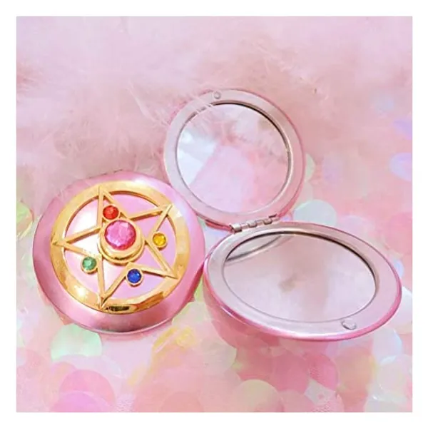 Makeup Compact Mirrors, Personal Makeup Mirror Portable Travel Handheld Foldable Double Sided Mirror with Sailor Moon Crystal Star