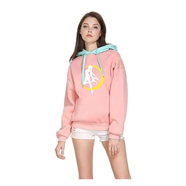 BMCOUTURE Anime Sailor Moon Hooded,Cute Harajuku Anime Sweater,Sweatshirt,Pullover