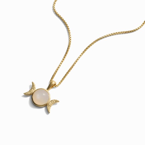 Triple Moon Necklace - 14K Yellow Gold Vermeil / 20"-22"