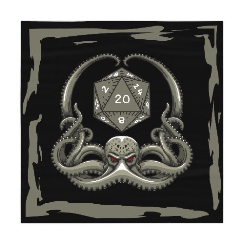 Cthulhu D20 TTRPG Gaming Table Cover - 55.1" × 55.1" / Custom