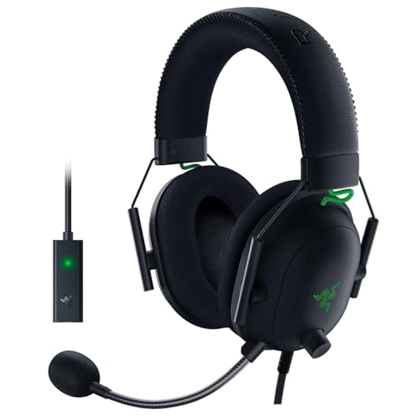 Razer Blackshark V2 Gaming Headset: THX 7.1 Spatial Surround Sound - 50mm Drivers - Detachable Mic - Pc, Ps4, Ps5, Switch - 3.5 Mm Audio Jack and USB Dac - Black - Classic Black