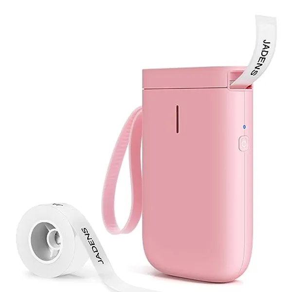 JADENS Label Maker Machine, D11 Portable Bluetooth Printer for Labeling, Home, Office, Organization, Mini Label Maker Machine with Tape, Multiple Templates Available for Phone, Handheld Labeler, Pink