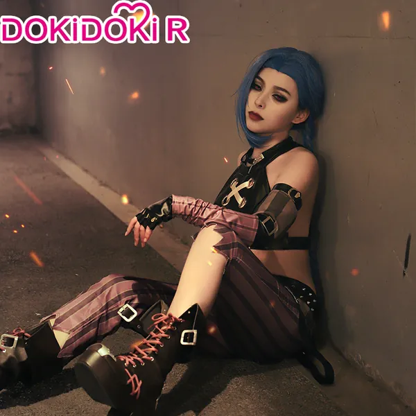 ć Reay For ShipććSize XS-XXL ćDokiDoki-R League of Legends Game Cosplay Jinx Cosplay Costume/Shoes Arcane LOL | S / Jinx