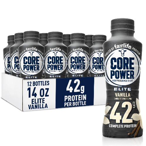 Fairlife Core Power Elite 42g High Protein Milk Shake, Ready To Drink for Workout Recovery, Vanilla, 14 Fl Oz (Pack of 12) - Vanilla