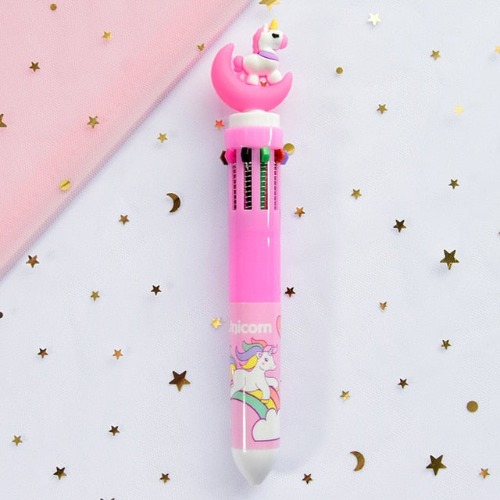 Multicolored Kawaii Pens - Pink Moon Unicorn