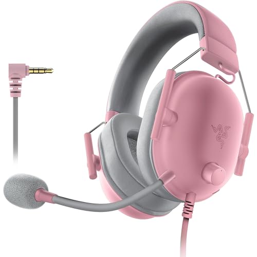 Razer BlackShark V2 X Gaming Headset: 7.1 Surround Sound - 50mm Drivers - Memory Foam Cushions - for PC, PS4, PS5, Switch - 3.5mm Audio Jack - Quartz Pink - Quartz Pink - 3.5mm