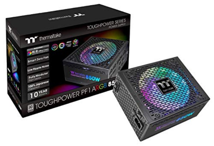 Thermaltake Toughpower PF1 ARGB 850W 80+ Platinum 16.8 Million Colors 18 Addressable LEDs 5V Motherboard Sync/Analog Controlled SLI Full Modular Power Supply PS-TPD-0850F3FAPU-1