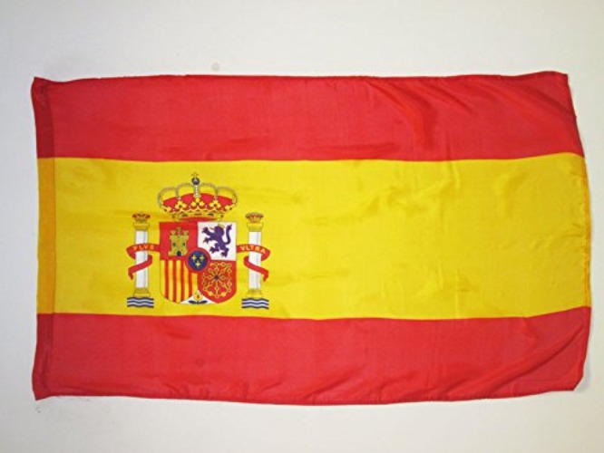 AZ FLAG Spain Flag 2' x 3' for a pole - Spanish flags 90 x 60 cm - Banner 2x3 ft with hole light polyester