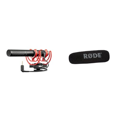 Rode VideoMic NTG Camera-Mount Shotgun Microphone,Black & WSVM Pop Filter/Wind Shield for VideoMic, NTG1, and NTG2 Microphones - Microphone+ Pop Filter/Wind Shield
