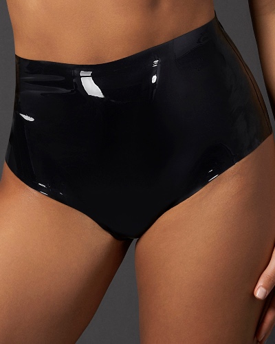 Latex High-waist Hot Pant Black | Black / M