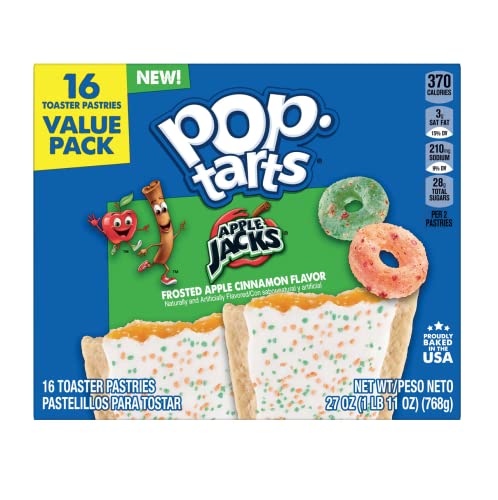 Pop-Tarts Frosted Apple Cinnamon Flavor Breakfast Toaster Pastries, 27 oz, 16 Count