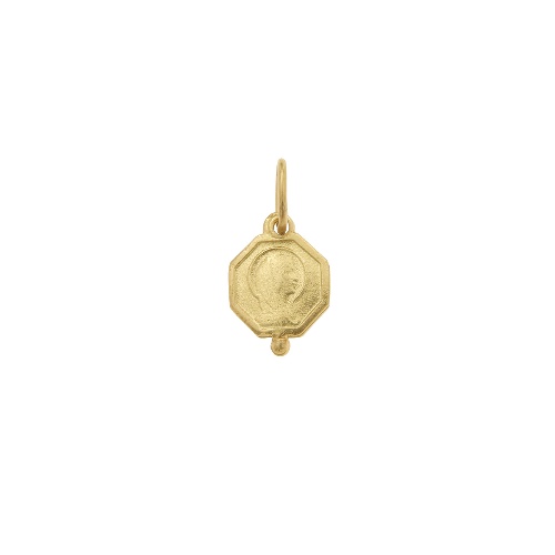 Blessed Mother Charm Pendant - Solid Gold