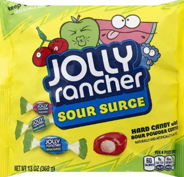 Jolly Rancher Assorted Sour Fruit Hard Candy Pieces Oval Hard Candy 13 Oz - 0010700450291