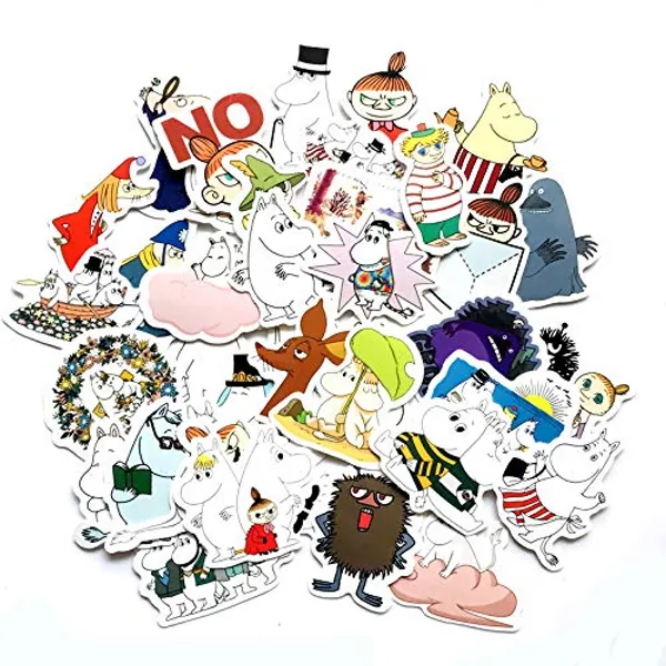 Mumin-Aufkleber, wasserdicht, abnehmbar, schön, stilvoll, Teenager-Aufkleber, Laptops, Handys, Gitarre, Koffer, geeignet für Jungen und Mädchen, in Wasserflaschen, strapazierfähiges Vinyl, 40 Stück