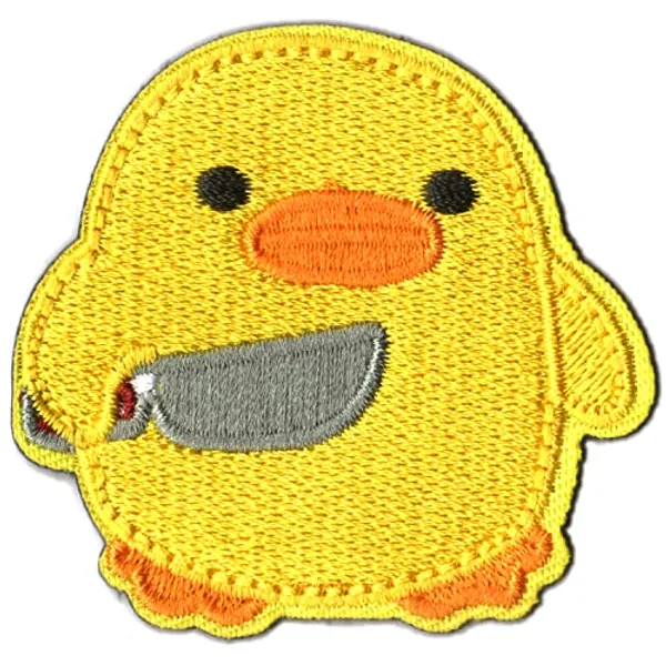 Lucktao Peace was never an option-Ente mit einem Messer - Huhn mit einem Messer-Lustige taktische Militär-Moral bestickt Patch Hakenverschluss Rückseite Klett Patches,für T-Shirt Jeans Hut Taschen