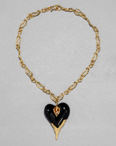Dripping Heart Lucite Pendant Necklace- Onyx | Onyx