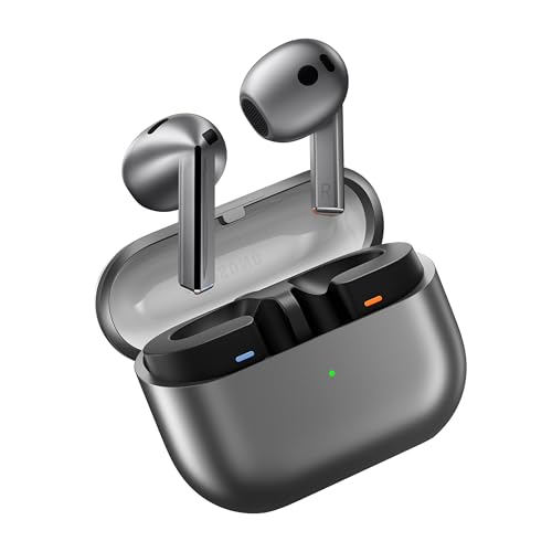 SAMSUNG Galaxy Buds 3 AI True Wireless Bluetooth Earbuds, Open Type Fit, Active Noise Cancellation, 360 Audio, Real-Time Interpreter, Touch Control, Silver [US Version, Amazon Exclusive 2Yr Warranty] - Silver - Buds 3 - Buds Only