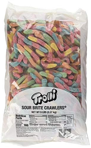 Trolli Gummy Candy Large Sour Brite Crawlers 5 Pound Bulk Bag