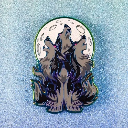 Enamel Wolf Pin
