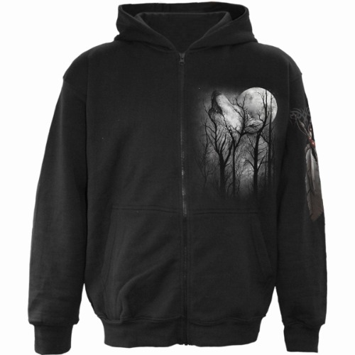 FOREST WOLF - Full Zip Hoody Black - M