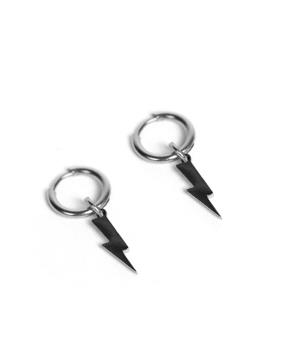 Lightning Bolt (Earrings) - Silver / Pair