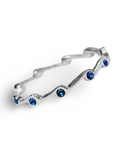 Sapphire Birthstone Stacker Ring - Silver / 7