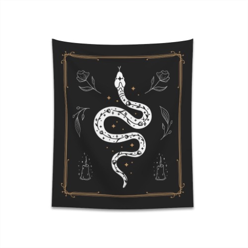 Celestial Serpent Printed Wall Tapestry - 34" × 40"