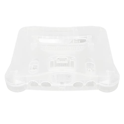Storage Case, for N64 Retro Video Game Console, Translucent White Game Console Protective Shell, with Screwdriver, Reset and Power Button, Universal Replacement - White