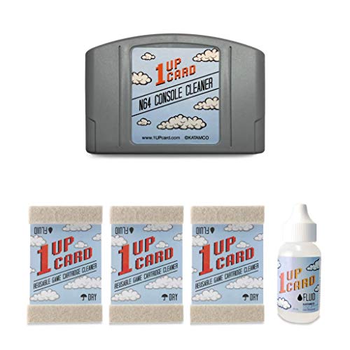 1UPcard Cleaning Kit Compatible With N64 (Nintendo 64) Console And Video Game Cartridges