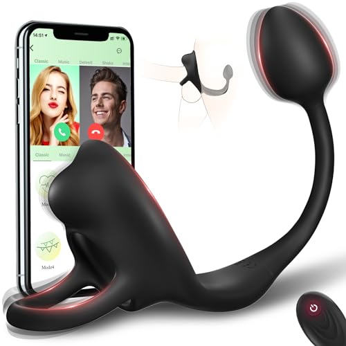 Anal Toys Men Thrusting Vibrator,3-in-1 Remote Control Anil Plug Massaging Vibration Prostate with 9 Modes, Penis/Cock Ring Sex Toys
