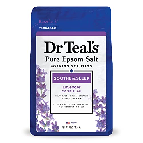 Dr Teal's Epsom Salt Soaking Solution, Soothe & Sleep, Lavender,3 Pound (Pack of 1)